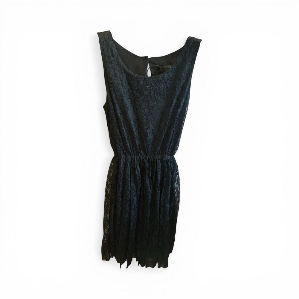 Fifty Percent Women Goth Black Lace Sleeveless Fit-and-Flare Sheer Dress Small